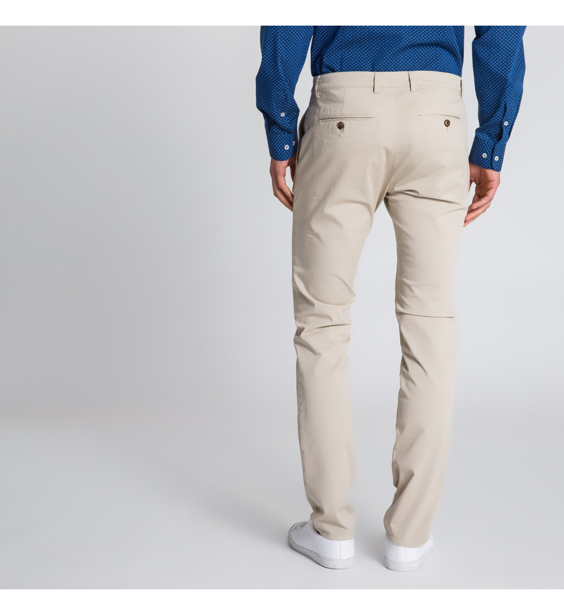Pantalon homme en toile coton elasthane poches italiennes chino BEIGE /  PRIX GIVRÉS — Ethnic Blue