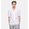 Chemise manches courtes coupe droite en lin BLANC