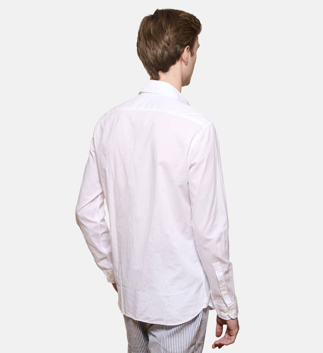 Chemise blanc en voile de coton coupe droite