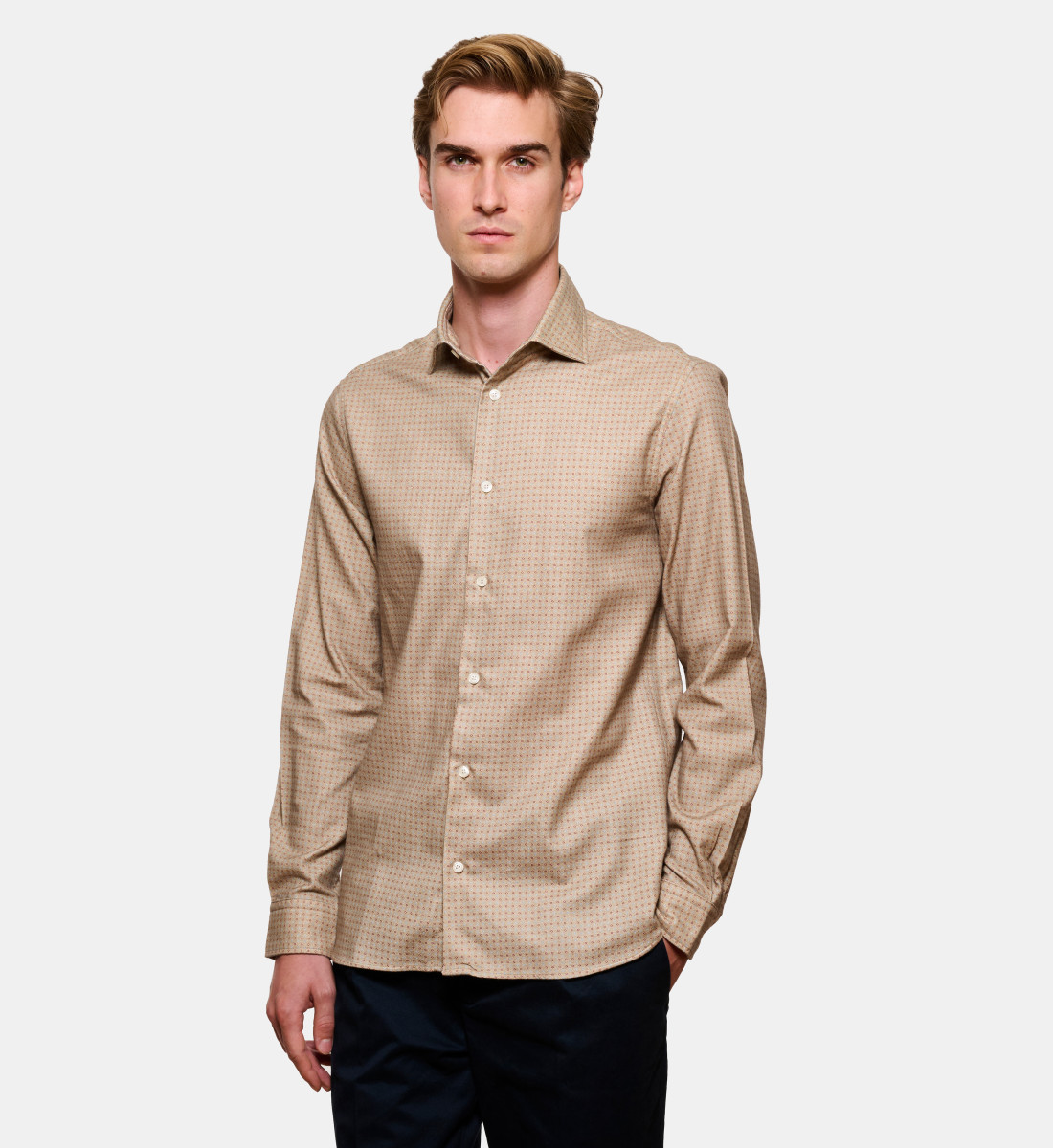 Chemise imprimé base flanelle coupe droite